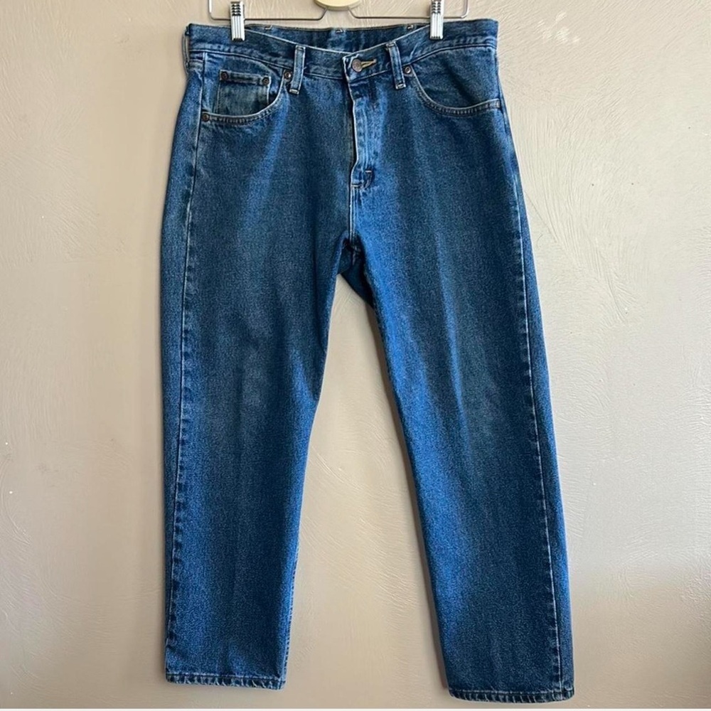 Wrangler Men’s Classic Blue Denim Jeans. Size 34X30. Relax Fit. 100% Cotton.
